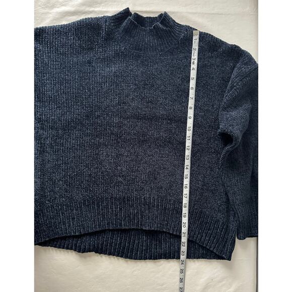 Sanctuary Chenille Mock Neck Sweater in NAvy Size XL - Picture 6 of 7